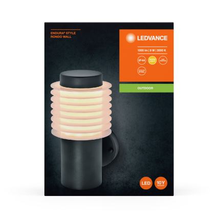 Ledvance - LED sieninis lauko šviestuvas ENDURA RONDO LED/9W/230V IP44 antracitas