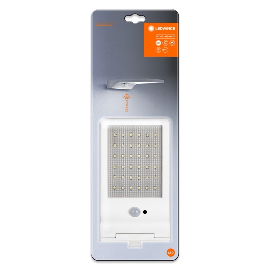 Ledvance - LED Sieninis saulės šviestuvas su judesio ir prieblandos jutikliu DOORLED LED/3W/3,3V 2000 mAh IP44