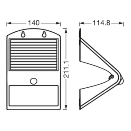 Ledvance - LED Sieninis saulės šviestuvas su judesio ir prieblandos jutikliu DRUGELIS LED/4W/3,7V 2000 mAh IP65