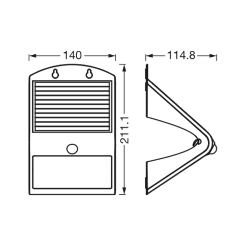 Ledvance - LED Sieninis saulės šviestuvas su judesio ir prieblandos jutikliu DRUGELIS LED/4W/3,7V 2000 mAh IP65