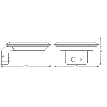 Ledvance - LED sieninis šviestuvas su jutikliu, įkraunamas saulės energija ENDURA LED/3,6W/3,7V 1500 mAh IP44