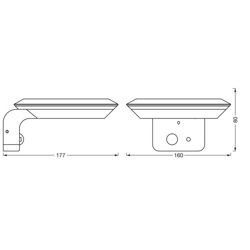 Ledvance - LED sieninis šviestuvas su jutikliu, įkraunamas saulės energija ENDURA LED/3,6W/3,7V 1500 mAh IP44