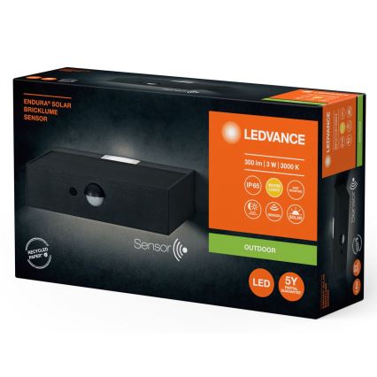 Ledvance - LED Sieninis saulės šviestuvas su judesio ir prieblandos jutikliu ENDURA SOLAR LED/3W/4,2V 1200 mAh IP65