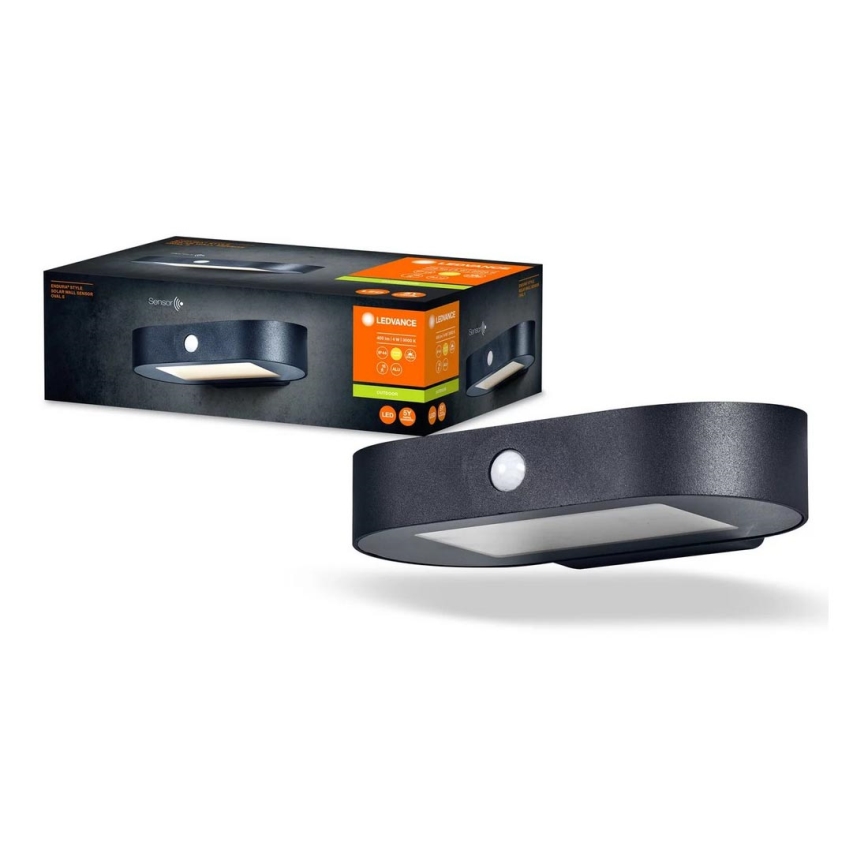 Ledvance - LED sieninis šviestuvas su jutikliu, įkraunamas saulės energija ENDURA STYLE LED/4W/3,7V 2000 mAh IP44