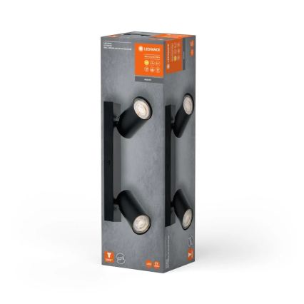 Ledvance - LED sieninis taškinis šviestuvas OCTAGON 2xGU10/3,4W/230V 2700K juoda