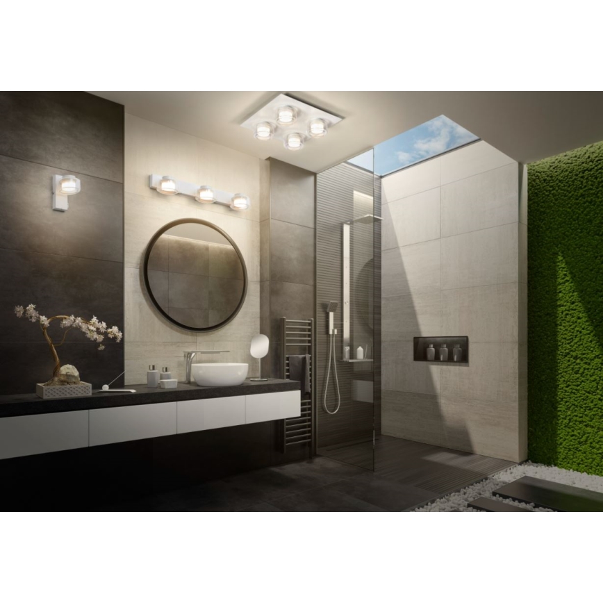 Ledvance - LED Sieninis vonios šviestuvas ORBIS FLAME 2xLED/5,5W/230V 3000/4000K IP44 balta