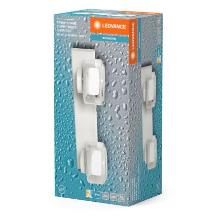 Ledvance - LED Sieninis vonios šviestuvas ORBIS FLAME 2xLED/5,5W/230V 3000/4000K IP44 balta