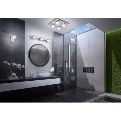 Ledvance - LED Sieninis vonios šviestuvas ORBIS FLAME 2xLED/5,5W/230V 3000/4000K IP44 chromas