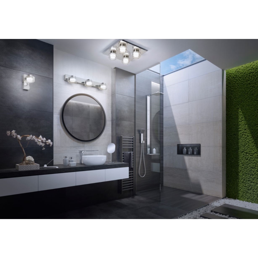Ledvance - LED Sieninis vonios šviestuvas ORBIS FLAME 2xLED/5,5W/230V 3000/4000K IP44 chromas