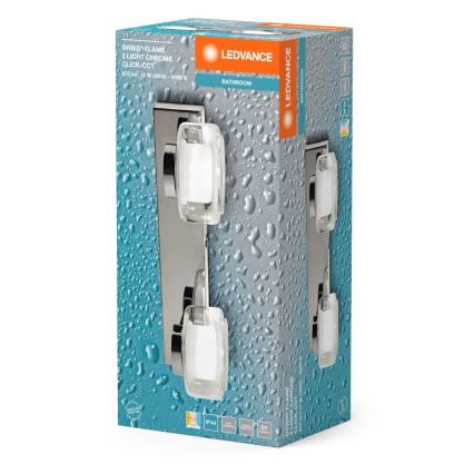 Ledvance - LED Sieninis vonios šviestuvas ORBIS FLAME 2xLED/5,5W/230V 3000/4000K IP44 chromas