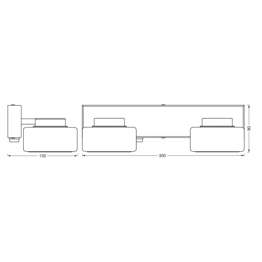 Ledvance - LED Sieninis vonios šviestuvas ORBIS FLAME 2xLED/5,5W/230V 3000/4000K IP44 juoda