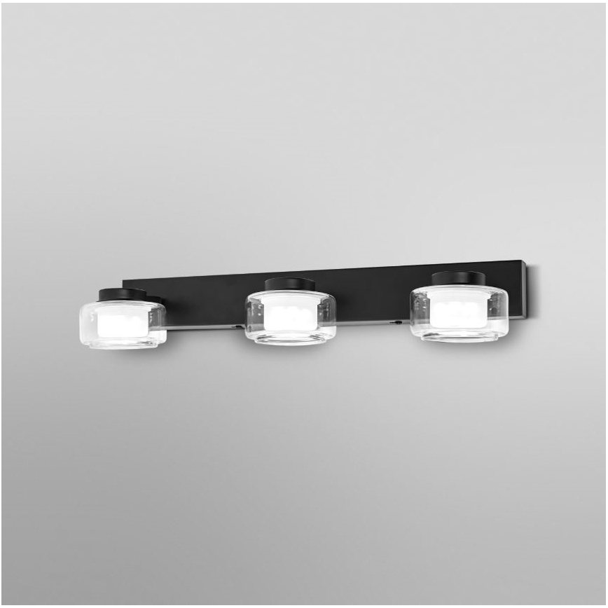 Ledvance - LED Sieninis vonios šviestuvas ORBIS FLAME 3xLED/5,5W/230V 3000/4000K IP44 juoda