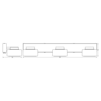 Ledvance - LED Sieninis vonios šviestuvas ORBIS FLAME 3xLED/5,5W/230V 3000/4000K IP44 juoda