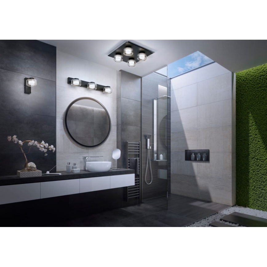 Ledvance - LED Sieninis vonios šviestuvas ORBIS FLAME LED/5,5W/230V 3000/4000K IP44 juoda