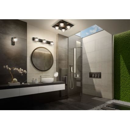 Ledvance - LED Sieninis vonios šviestuvas ORBIS FLAME LED/5,5W/230V 3000/4000K IP44 juoda