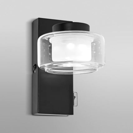 Ledvance - LED Sieninis vonios šviestuvas ORBIS FLAME LED/5,5W/230V 3000/4000K IP44 juoda