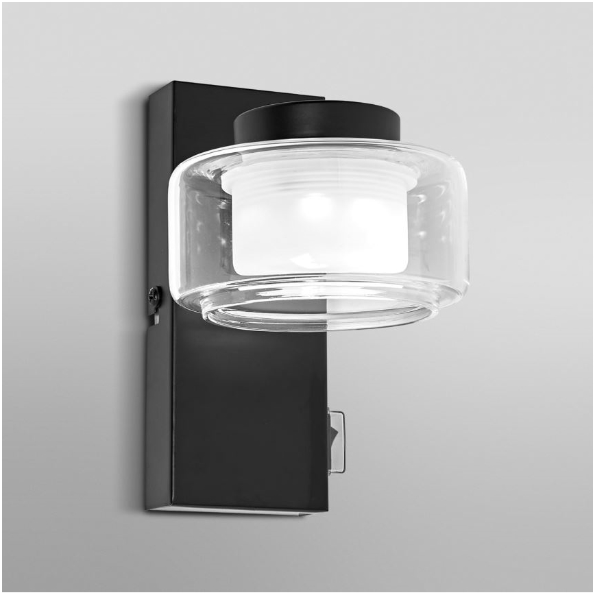 Ledvance - LED Sieninis vonios šviestuvas ORBIS FLAME LED/5,5W/230V 3000/4000K IP44 juoda