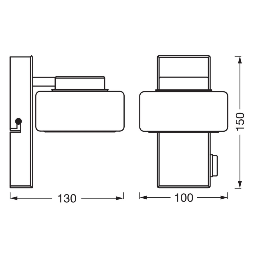 Ledvance - LED Sieninis vonios šviestuvas ORBIS FLAME LED/5,5W/230V 3000/4000K IP44 juoda