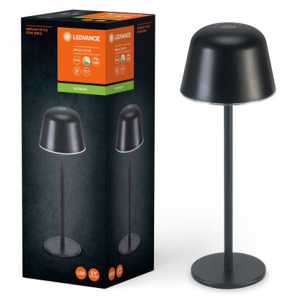 Ledvance - LED šviesos reguliavimas lauko rechargeable lempa TABLE LED/2,5W/5V IP54 juoda