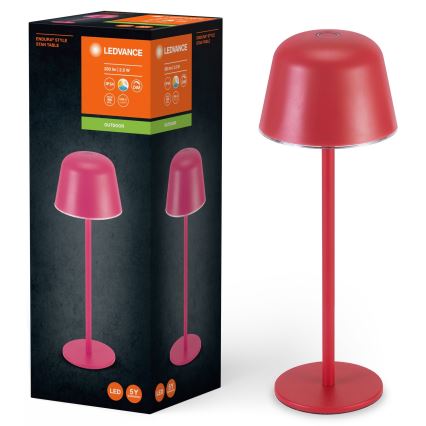 Ledvance - LED šviesos reguliavimas lauko rechargeable lempa TABLE LED/2,5W/5V IP54 raudona