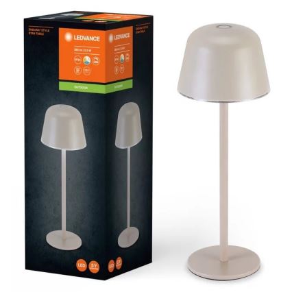 Ledvance - LED šviesos reguliavimas lauko rechargeable lempa TABLE LED/2,5W/5V IP54 smėlio spalva