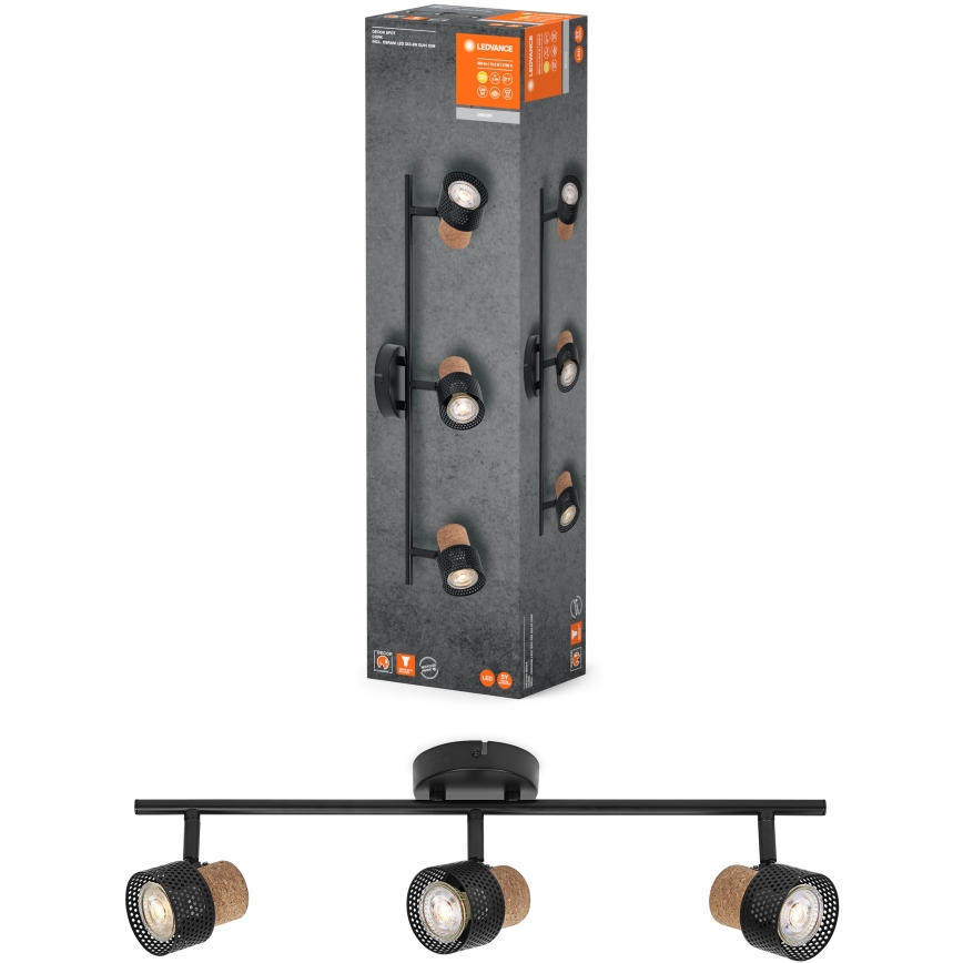 Ledvance - LED taškinis šviestuvas DECOR CORK 3xGU10/3,4W/230V