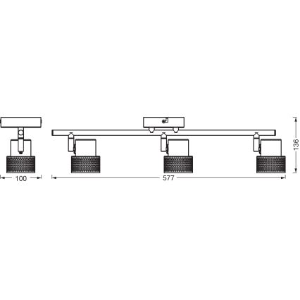 Ledvance - LED taškinis šviestuvas DECOR CORK 3xGU10/3,4W/230V