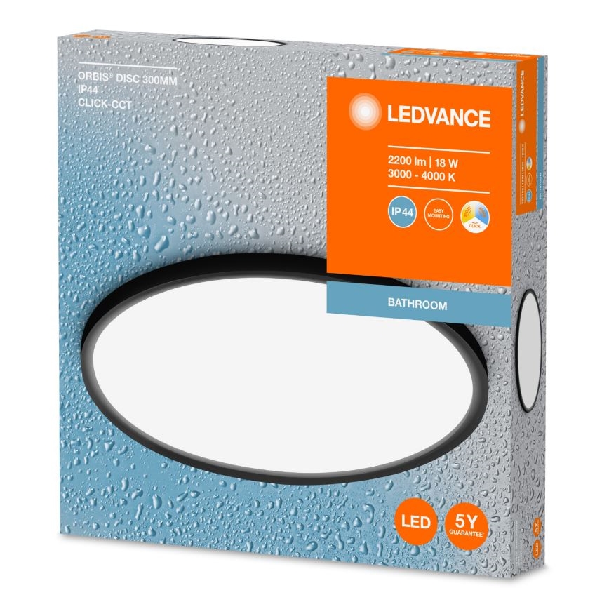Ledvance - LED vonios lubinis šviestuvas DISC LED/18W/230V 3000/4000K IP44
