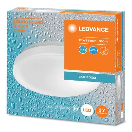 Ledvance - LED vonios kambario lubinis šviestuvas su sutemų jutikliu CEILING ROUND LED/12W/230V IP44