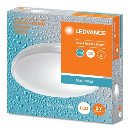 Ledvance - LED lubinis vonios šviestuvas su jutikliu CEILING ROUND LED/24W/230V IP44