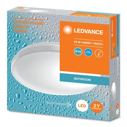 Ledvance - LED lubinis vonios šviestuvas su jutikliu CEILING ROUND LED/24W/230V IP44