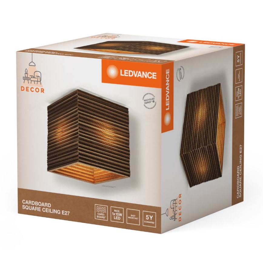 Ledvance - Lubinis šviestuvas DECOR CARDBOARD 1xE27/15W/230V 25x25 cm