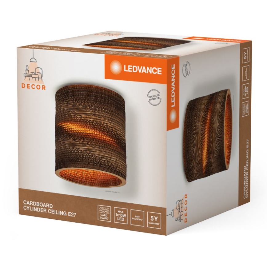 Ledvance - Lubinis šviestuvas DECOR CARDBOARD 1xE27/15W/230V diametras 25 cm