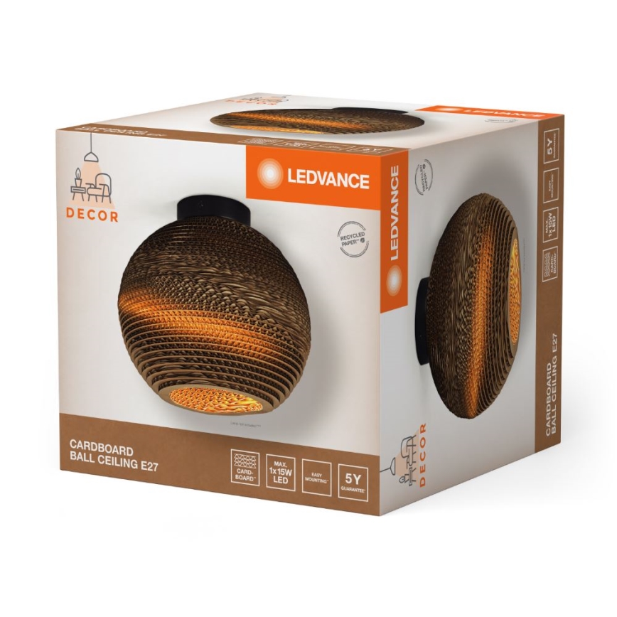 Ledvance - Lubinis šviestuvas DECOR CARDBOARD 1xE27/15W/230V diametras 26 cm