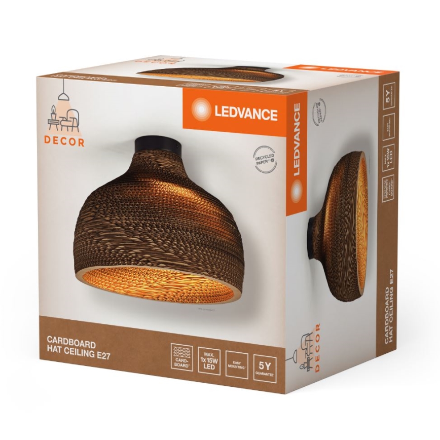 Ledvance - Lubinis šviestuvas DECOR CARDBOARD 1xE27/15W/230V diametras 36 cm