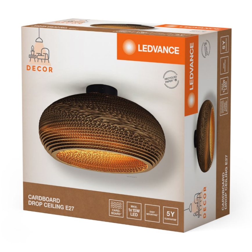 Ledvance - Lubinis šviestuvas DECOR CARDBOARD 1xE27/15W/230V diametras 40 cm