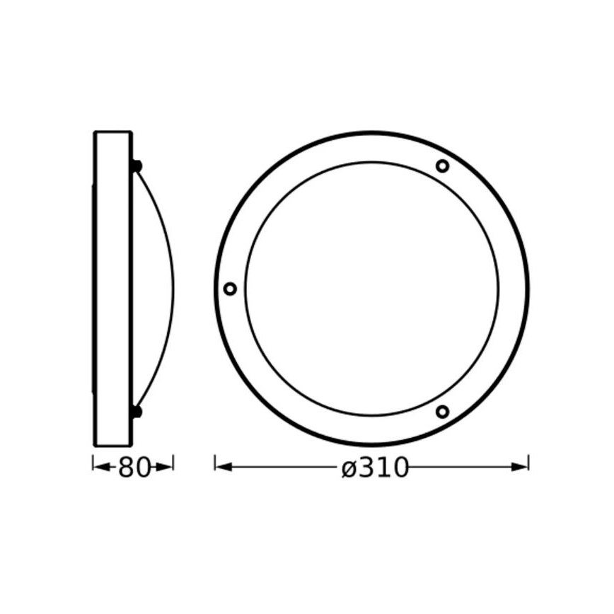 Ledvance - Lubinis vonios šviestuvas BATHROOM CLASSIC 1xE27/15W/230V IP44