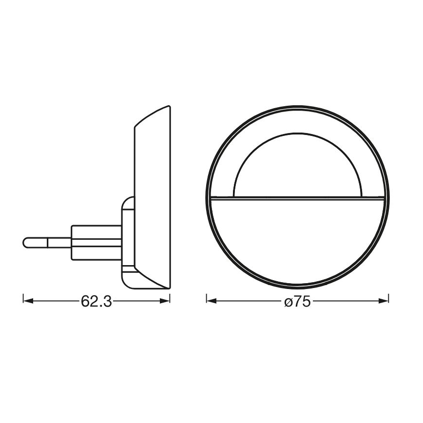 Ledvance - LED reguliuojamas naktinis šviestuvas LUNETTA LED/0,7W/230V
