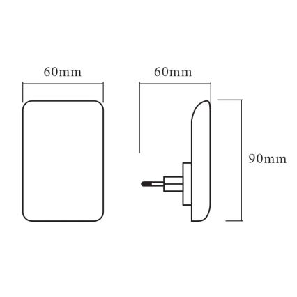 Ledvance - Naktinė LED lemputė su jutikliu LUNETTA LED/0,28W/230V 3000K