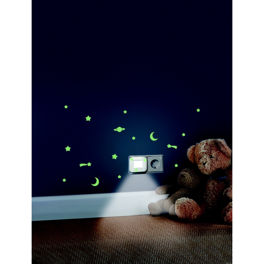 Ledvance - Naktinė LED lemputė su jutikliu LUNETTA LED/0,2W/230V