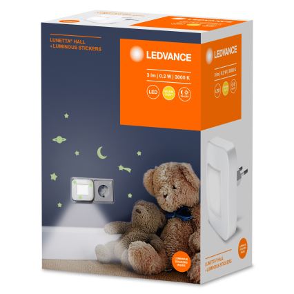 Ledvance - Naktinė LED lemputė su jutikliu LUNETTA LED/0,2W/230V