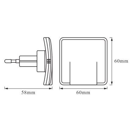 Ledvance - Naktinė LED lemputė su jutikliu LUNETTA LED/0,3W/230V 3000K