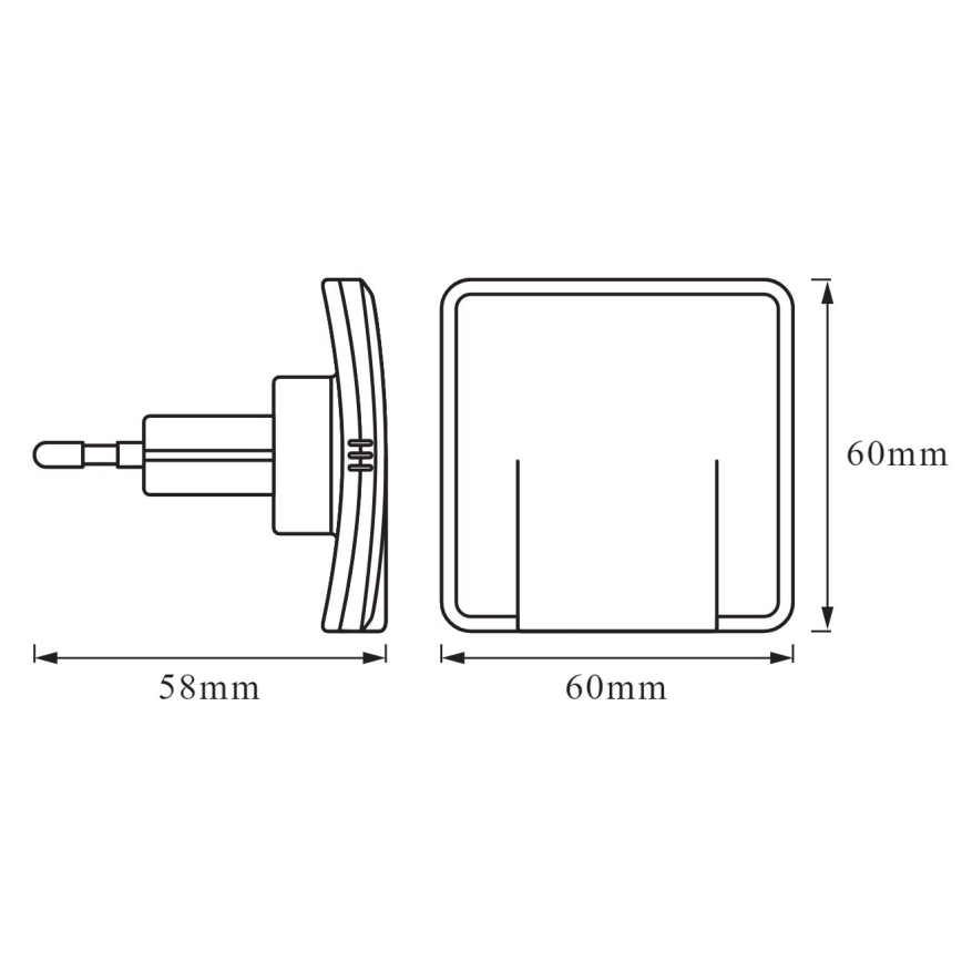 Ledvance - Naktinė LED lemputė su jutikliu LUNETTA LED/0,3W/230V 3000K