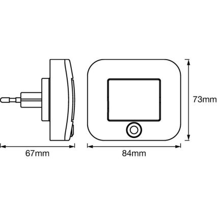 Ledvance - Naktinė LED lemputė su jutikliu LUNETTA LED/0,7W/230V 3000K