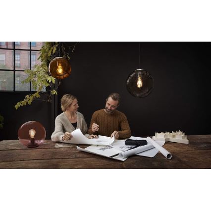 Ledvance - Pakabinamas sietynas BUBBLE 1xE27/40W/230V oranžinė d. 20 cm