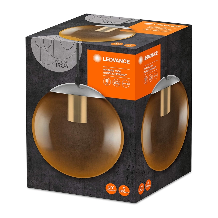 Ledvance - Pakabinamas sietynas BUBBLE 1xE27/40W/230V oranžinė d. 20 cm