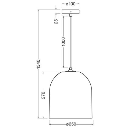 Ledvance - Pakabinamas sietynas DECOR CARDBOARD 1xE27/15W/230V diametras 25 cm