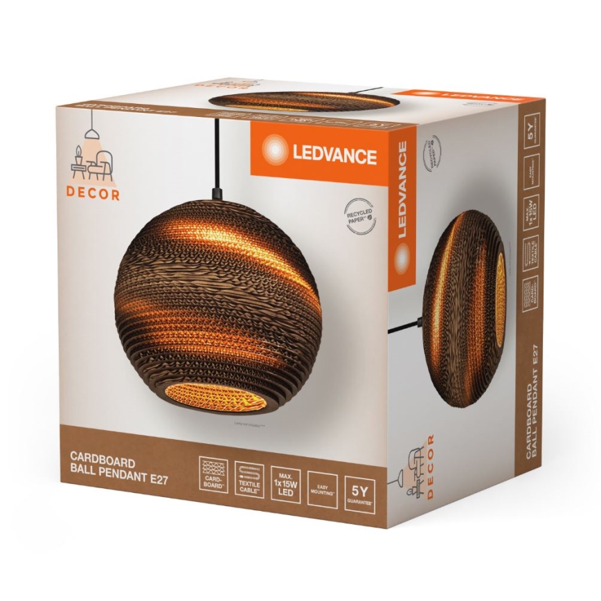Ledvance - Pakabinamas sietynas DECOR CARDBOARD 1xE27/15W/230V diametras 26 cm