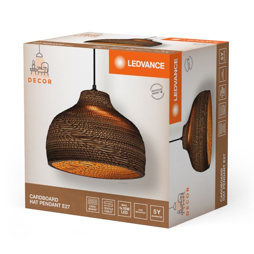 Ledvance - Pakabinamas sietynas DECOR CARDBOARD 1xE27/15W/230V diametras 36 cm