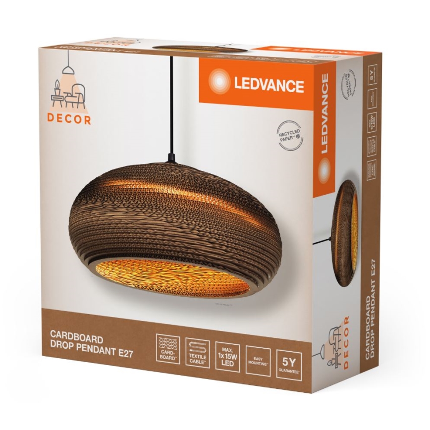 Ledvance - Pakabinamas sietynas DECOR CARDBOARD 1xE27/15W/230V diametras 40 cm